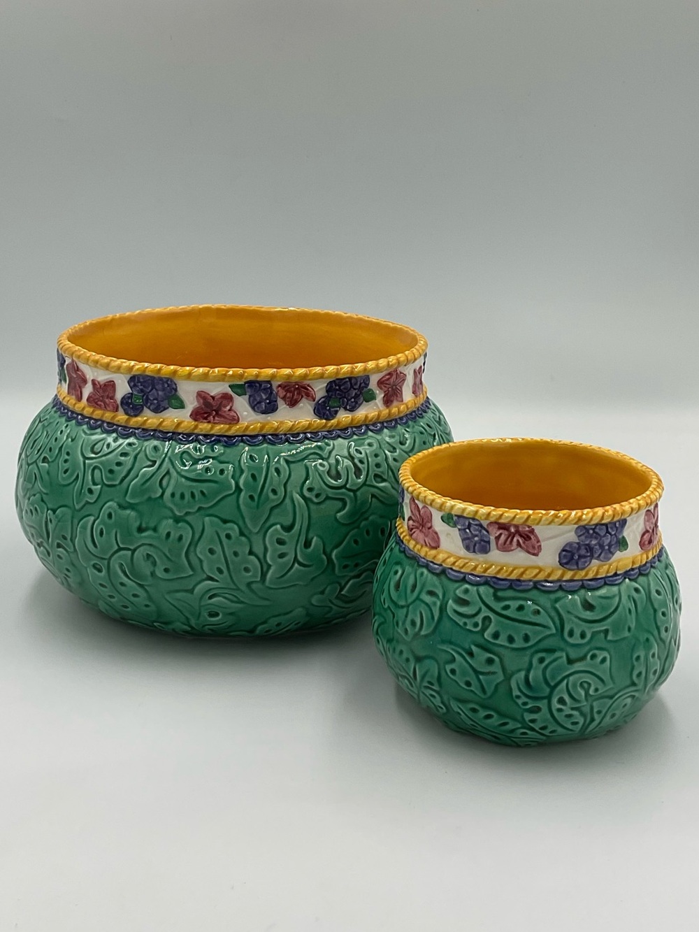 Vintage Set of Fitz and Floyd "Tuscany Fields" Ceramic Bowls